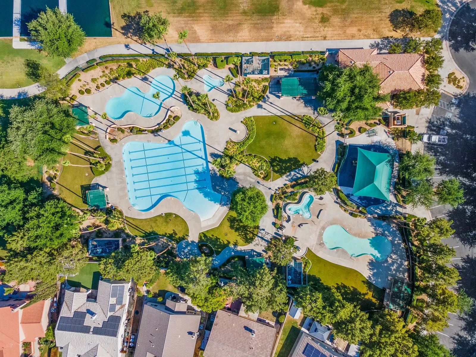 Aerial drone photo of a luxury estate