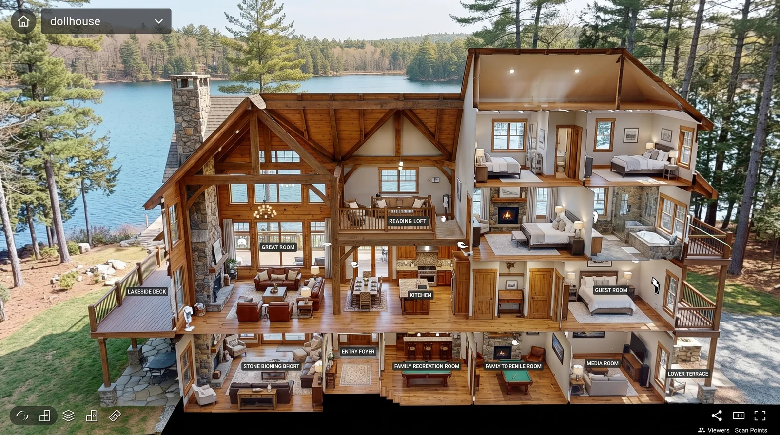 Matterport 3D dollhouse tour view